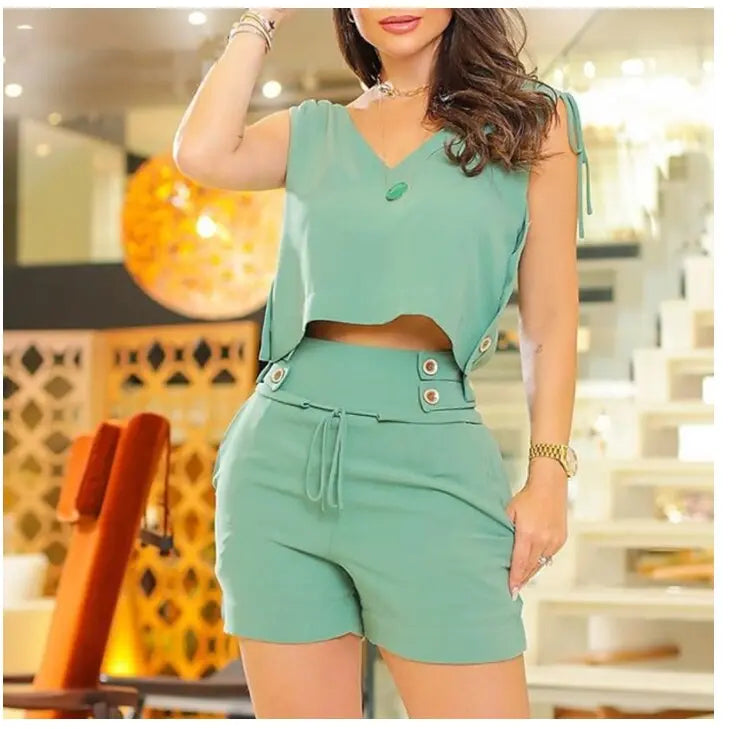 Conjunto Short e Colete Croped - Loja Luniva